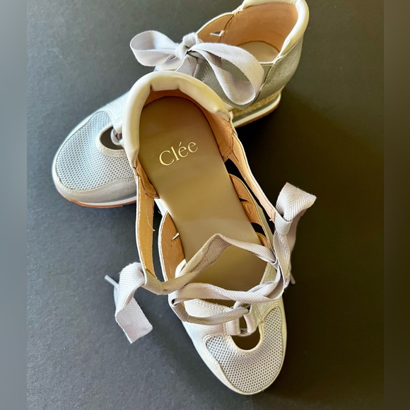 Silver Metallic Wedge Lace Up Fashion Colorblock Sneakers. - Picture 5 of 15